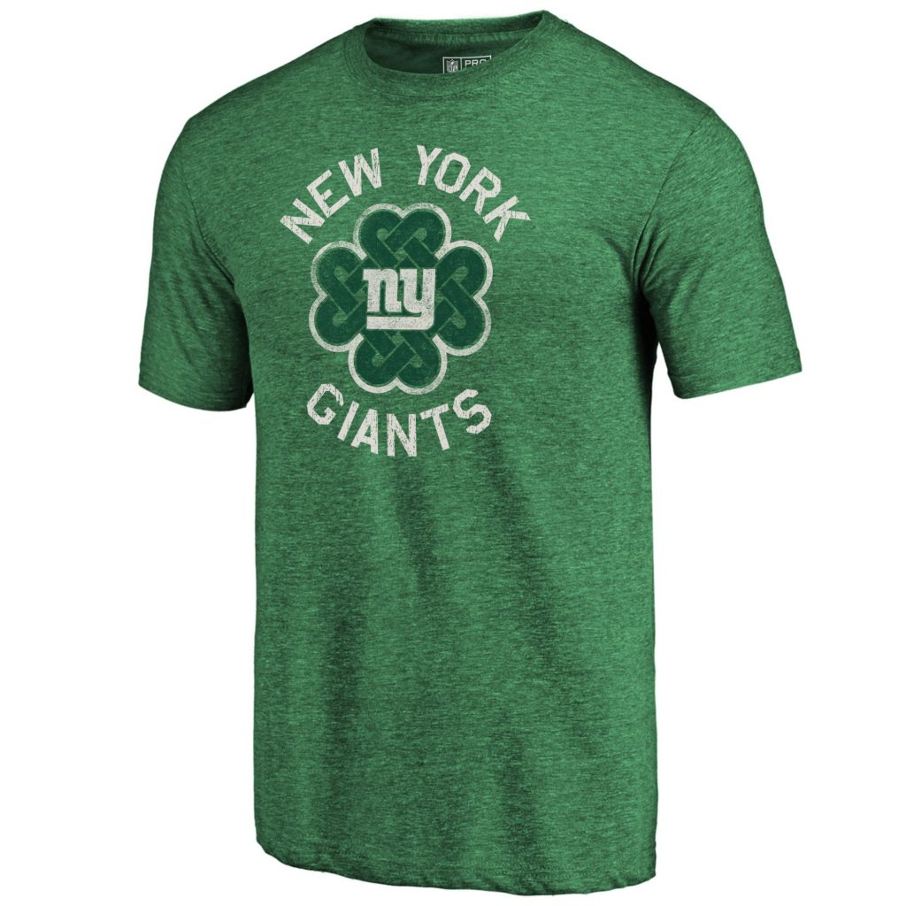 Men's NFL Pro Line by Fanatics Branded Green New York Giants St. Patrick's Day Luck Tradition Tri-Blend T-Shirt